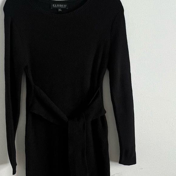 ELOQUII Tie Waist Long Sleeve Midi Sweater Dress Size 16W - Picture 5 of 6